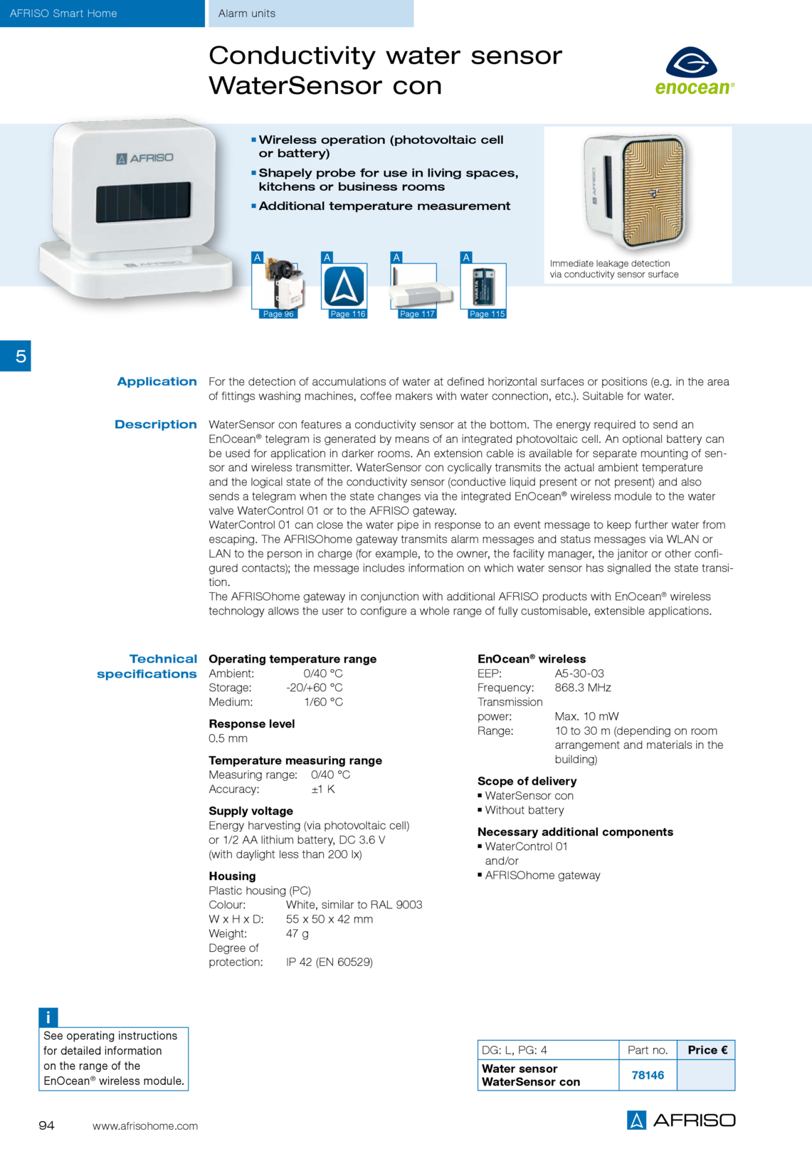 Afriso电导率水传感器WaterSensor CON